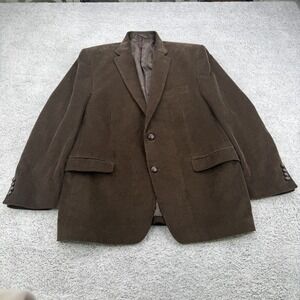 Lauren Ralph Lauren Blazer Mens 44R Brown Corduroy Paisley Lined Sport Coat VTG
